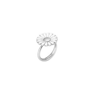 Georg Jensen Daisy ring - sølv med hvid emalje - 18 mm