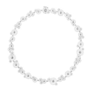 Georg Jensen Daisy halskæde - Sølv med hvid emalje