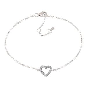 Joanli Nor – AidaNor armbånd m. hjerte 8 mm – sølv