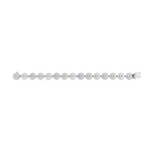 Georg Jensen Daisy armbånd - sølv - hvid og lyse emaljer