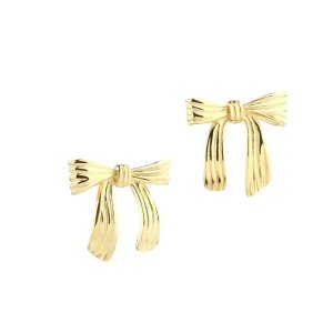 Aqua Dulce Pretty Bow ørestikker- forgyldt sølv - 15mm