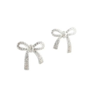 Aqua Dulce Elegant Bow ørestikker - sølv - 15,5mm