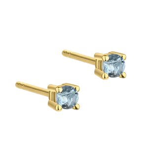 Aqua Dulce Mini Kaya Light Blue Ørestikker - Forgyldt Sølv