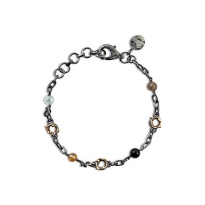 By Birdie Chain Zeus Stones Mix Armbånd - Sølv