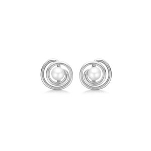 Mads Z Swirl W. Pearl ørestikker - sølv