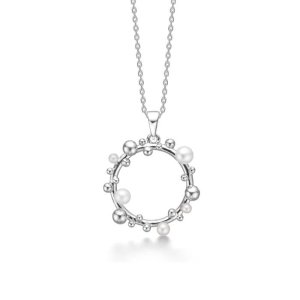 Mads Z Bubbles N' Pearls halskæde - sølv