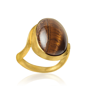 Dulong Fine Jewelry Vega Ring - Guld - Tigerøje Stor