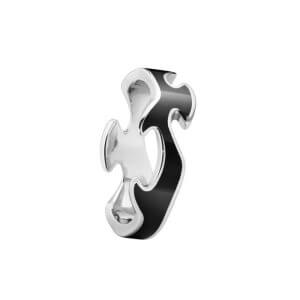 Georg Jensen Fusion centerring - Hvidguld - Sort HyCeram