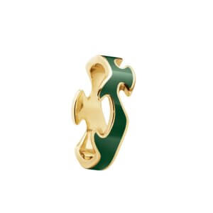 Georg Jensen Fusion centerring - Guld - Grøn HyCeram
