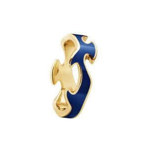 Georg Jensen Fusion centerring - Guld - Blå HyCeram