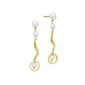 Dulong Fine Jewelry Vega Pearl Øreringe Kort - Guld - Ferskvandsperler