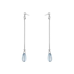 Georg Jensen Vivianna Torun lange øreringe - Sølv - Blå topas