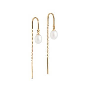 Enamel Eleanor Pearl øreringe - forgyldt sølv