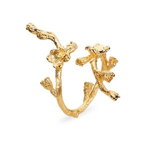 Flora Danica Forglemmigej Statement ring - forgyldt sølv
