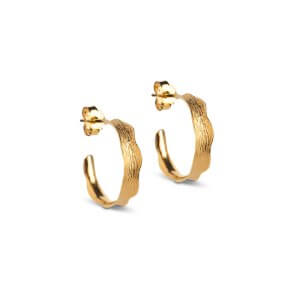 Enamel Ane Small Hoops øreringe - forgyldt sølv