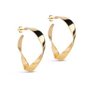 Enamel Scarlet Large Hoops øreringe - forgyldt sølv