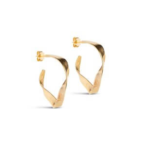 Enamel Scarlet Small Hoops øreringe - forgyldt sølv
