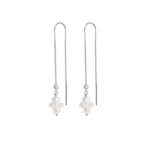 ByBiehl Pearl Cluster Dangling øreringe - Sølv