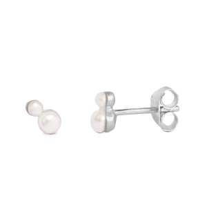 ByBiehl Pearl Double ørestikker - Sølv