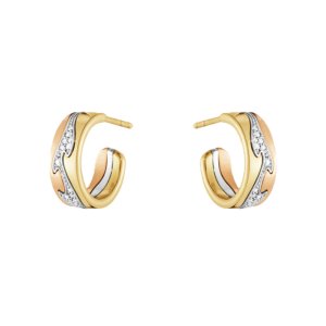 Georg Jensen Fusion Small ørering m. Pavé 0,08 ct. - Guld