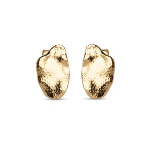 Enamel Maria Large Studs øreringe - forgyldt sølv