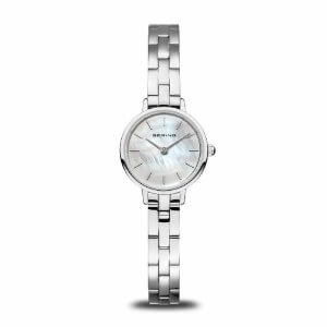 Bering Classic dameur i poleret stål m. perlemor skive 22mm
