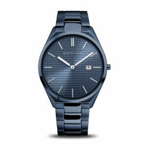 Bering Ultra Slim herreur i poleret/børstet blå stål 40mm