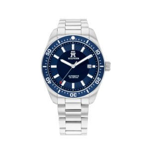 Tommy Hilfiger - TH85 Automatik herreur i stål m. blå skive 40mm