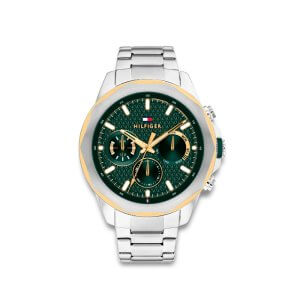 Tommy Hilfiger – LARS Herreur i bicolor stål m. grøn skive 45mm