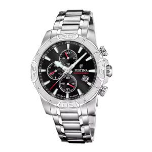 FESTINA Timeless Chronograph – Herreur i stål m. sort skive 45mm