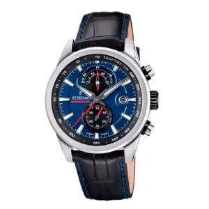 FESTINA Timeless Chronograph – Herreur i m. læderrem/blå skive 44mm