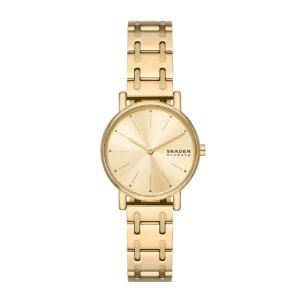 Skagen SIGNATUR LILLE - Dameur i doublé m. guld skive 30mm