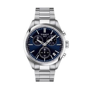 Tissot PR100 CHRONOGRAPH - Herreur i stål m, blå skive 40mm