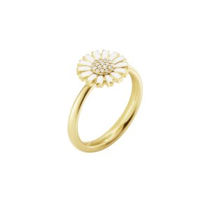 Georg Jensen Daisy ring - forgyldt sølv - 0,05 ct - 11 mm