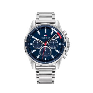 Tommy Hilfiger – MASON Herreur i stål m. blå skive 45mm