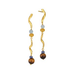 Dulong Fine Jewelry Vega øreringe - guld - tigerøje
