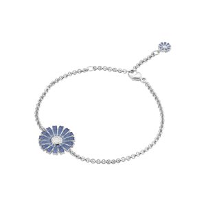 Georg Jensen Daisy armbånd – sølv med blå emalje – 15 mm