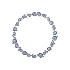 Georg Jensen Daisy halskæde – Sølv med blå emalje