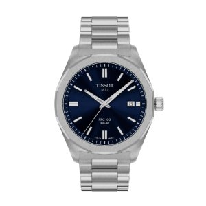 Tissot PCR 100 SOLAR QUARTZ – Herreur i stål m. blå skive 39mm