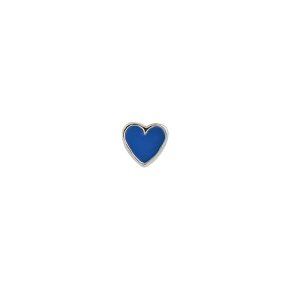 Stine A Petit Love Heart Cobalt Blue Enamel Silver Single ørestik - sølv