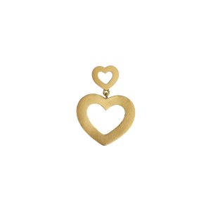 Stine A My Open Love Hearts ørering - forgyldt sølv