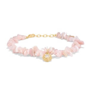Studio Z Urchin Elegance armbånd - forgyldt sølv - lyserød kunzit