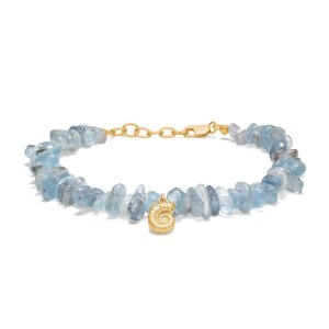 Studio Z Urchin Elegance armbånd - forgyldt sølv - blå kyanit