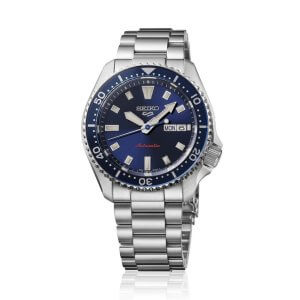 SEIKO 5 SPORT - Herreur Automatic i stål m. blå skive 42,5mm