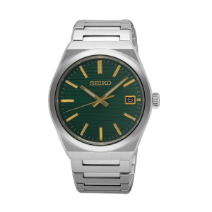 SEIKO CLASSIC - Herreur i rustfrit stål m. grøn skive 38mm