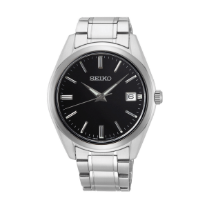 SEIKO CLASSIQUE - Herreur i stål m. sort skive 40mm